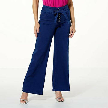 G by Giuliana Denim Sateen Pull-On Wide-Leg Jean - fashioncurb