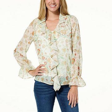 Jaclyn Smith Ruffle Front Tee - fashioncurb