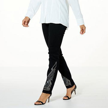 DG EMBROIDERED SKINNY BLKDCO - fashioncurb