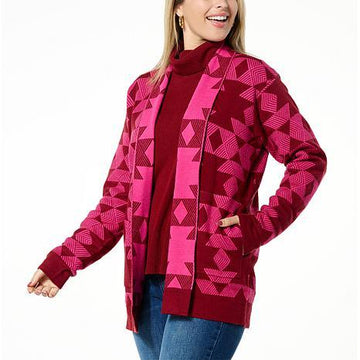 DG GEO JACQUARD CARDIGAN BLKGEO - fashioncurb