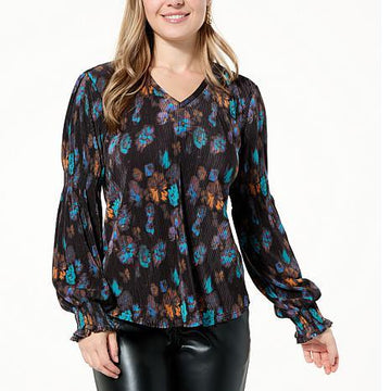 DG SMOCKED SLEEVE BLOUSE MCHANM - fashioncurb