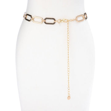 Antthony Oval Pavé Crystal Link Chain Belt - fashioncurb