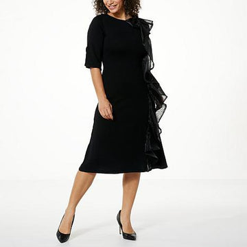 C Wonder by Christian Siriano Luxury Yarn Cascade Ruffle Dress - fashioncurb