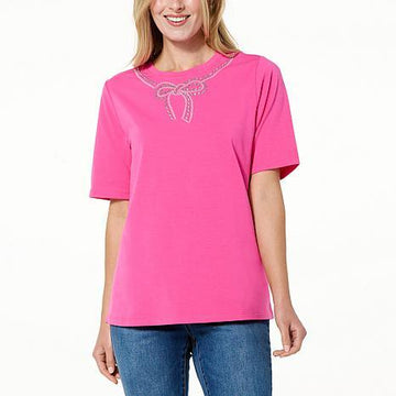 DG2 by Diane Gilman Embellished Short-Sleeve Tee - fashioncurb