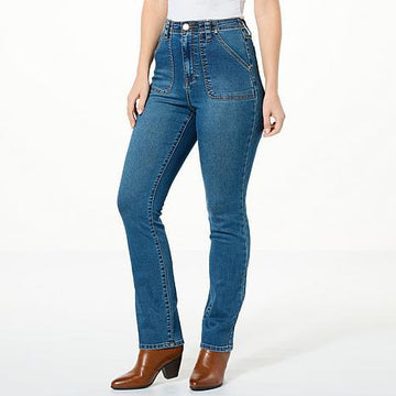 DG2 by Diane Gilman Virtual Stretch Straight-Leg Utility Jean - fashioncurb