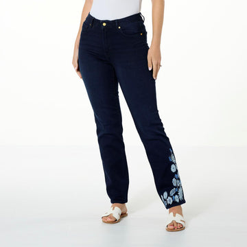 IMAN Global Chic Embroidered Bootcut Jean - fashioncurb