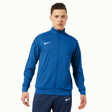 Front profile of slim-fit Nike training jacket with zippered pockets