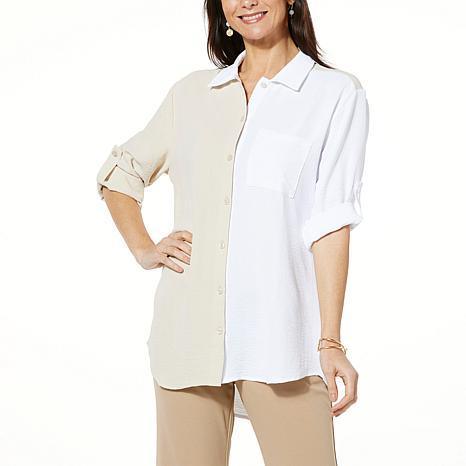 NINACOLORBLOCKBUTTONSHIRT SNDIVR - fashioncurb