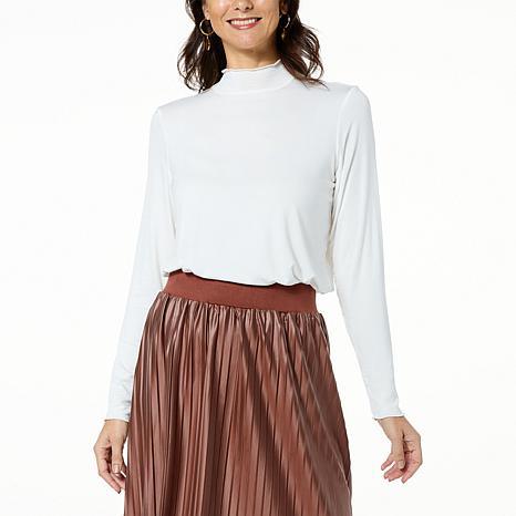 GBG LETTUCE-EDGE MOCK NECK - fashioncurb