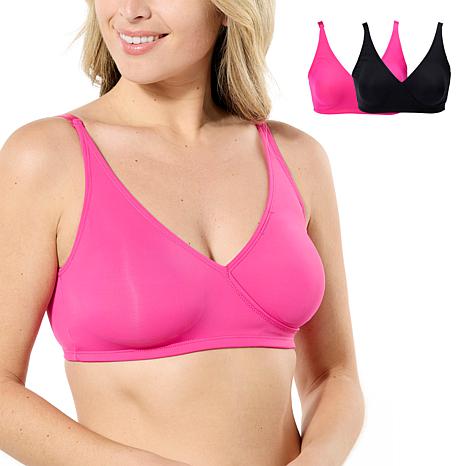 "As Is" Rhonda Shear 2-pack Butterknit Wrap Bra with Removable Pads