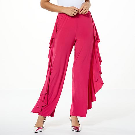 Antthony Studio Stretch Knit Ruffled Pull-On Pant