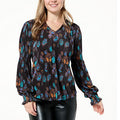 DG SMOCKED SLEEVE BLOUSE MCHANM - fashioncurb
