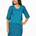 GBG G KNIT RUFFLE SLEEVE T DPLAGN - fashioncurb