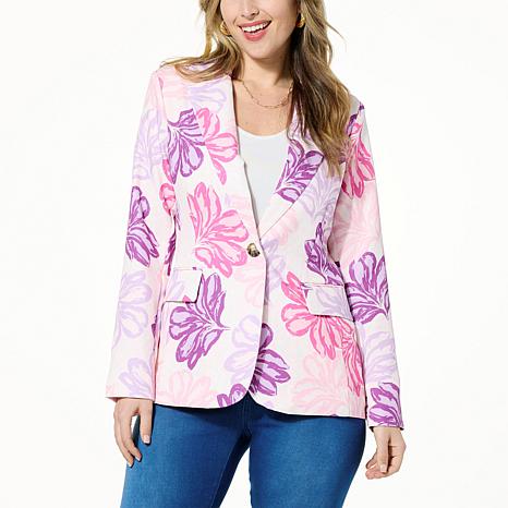 kathy ireland® Fashion 360 Garden Party Spring Printed Blazer