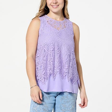 DG2 by Diane Gilman Corded Lace Easy Tank