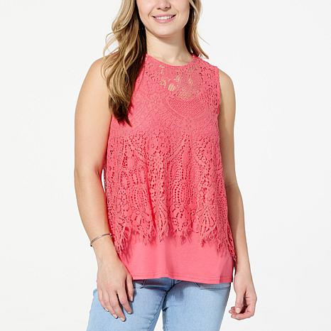 DG2 by Diane Gilman Corded Lace Easy Tank