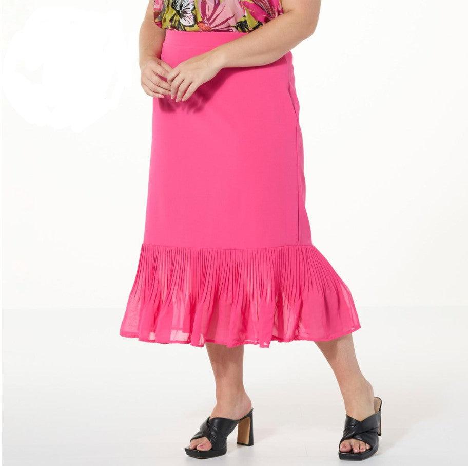 ANTTHONY PENCIL SKIRT W/PE HOTPNK - fashioncurb