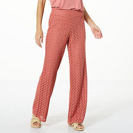 GBG BL CROCHET WIDE LEG PA NVYMLT