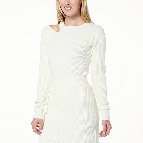 GBG BL CUTOUT SWEATER CCNMLK - fashioncurb