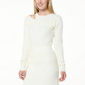 GBG BL CUTOUT SWEATER CCNMLK - fashioncurb