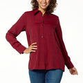 DG PANELED BUTTON UP SHIR WINE - fashioncurb