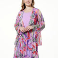 Antthony Printed Mesh Knit Long-Sleeve Ruffle Topper - fashioncurb