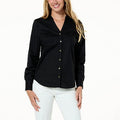 Jaclyn Smith Long-Sleeve Button Front Woven Top - fashioncurb