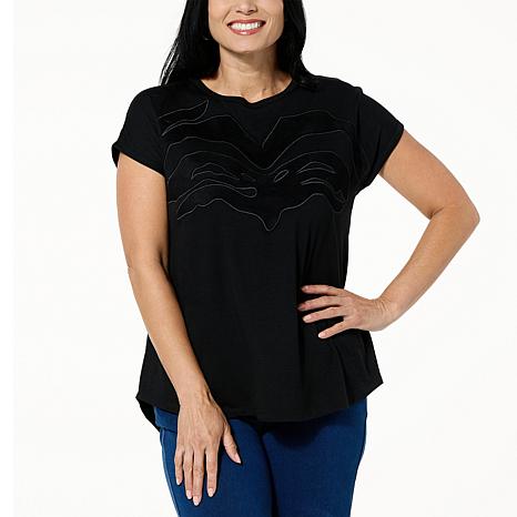 DG2 by Diane Gilman Embellished Knit Dolman-Sleeve Top