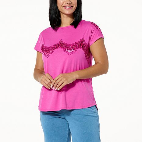 DG2 by Diane Gilman Embellished Knit Dolman-Sleeve Top - fashioncurb