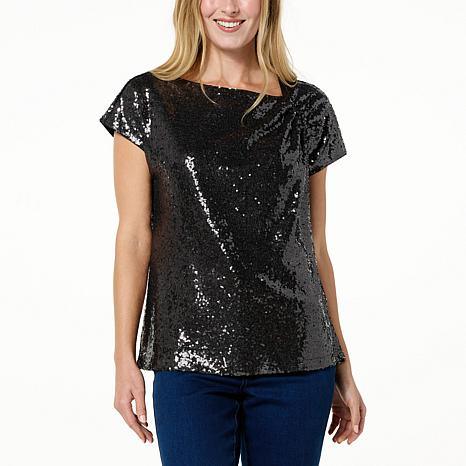 DG RUCHED SHOULDER SEQUIN - fashioncurb