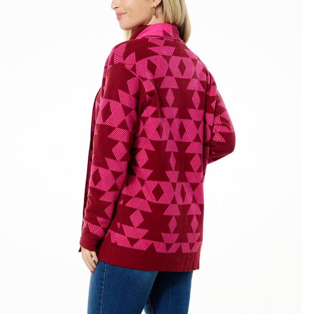 DG GEO JACQUARD CARDIGAN BLKGEO - fashioncurb