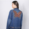 DG2 by Diane Gilman New Classic Stretch Denim Embroidered Jean Jacket – Women's Stylish Embellished Denim Outerwear