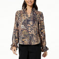 DG2 by Diane Gilman Printed Woven Charmeuse Blouse - fashioncurb