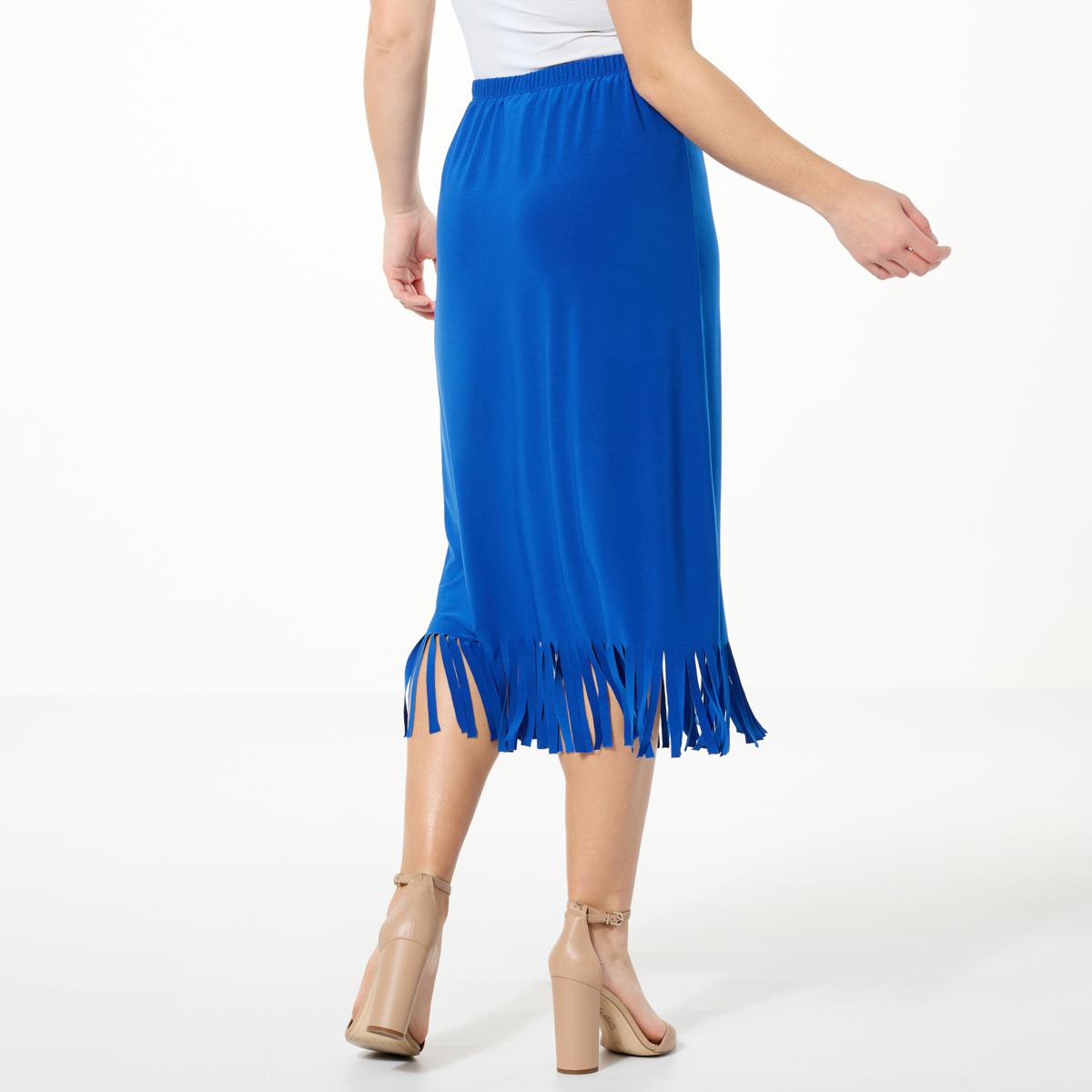 Antthony Jersey Knit Pull-On A-Line Midi Skirt