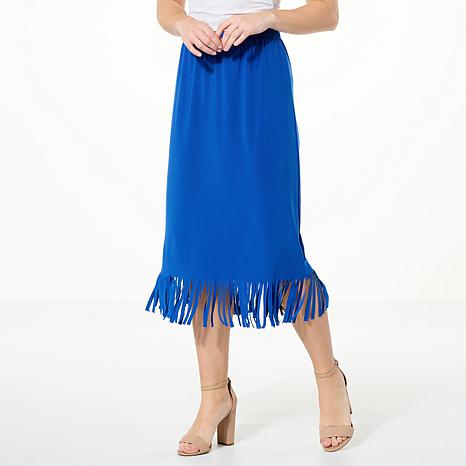 Antthony Jersey Knit Pull-On A-Line Midi Skirt