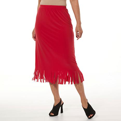 Antthony Jersey Knit Pull-On A-Line Midi Skirt