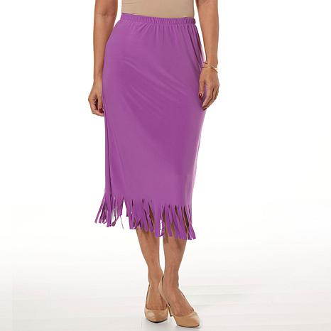 Antthony Jersey Knit Pull-On A-Line Midi Skirt