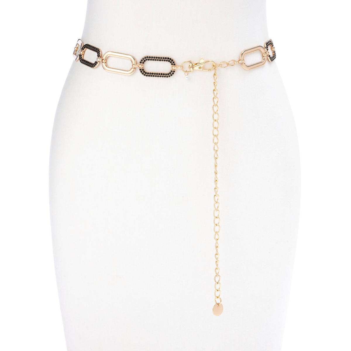 Antthony Oval Pavé Crystal Link Chain Belt