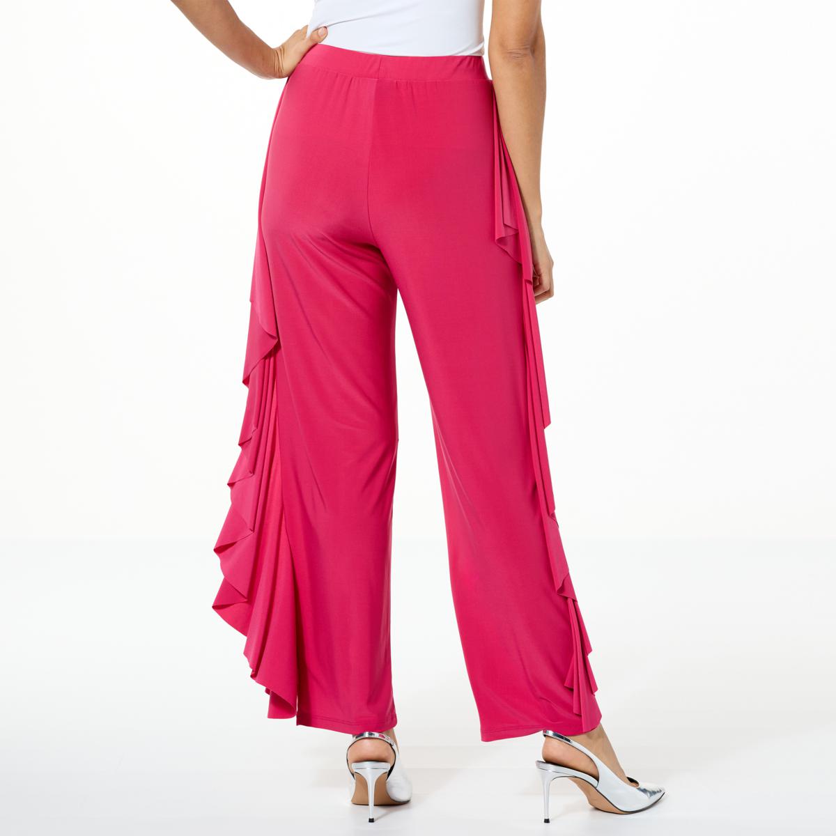 Antthony Studio Stretch Knit Ruffled Pull-On Pant