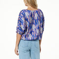 Democracy Printed Woven Puff-Sleeve Bubble Hem Top - fashioncurb