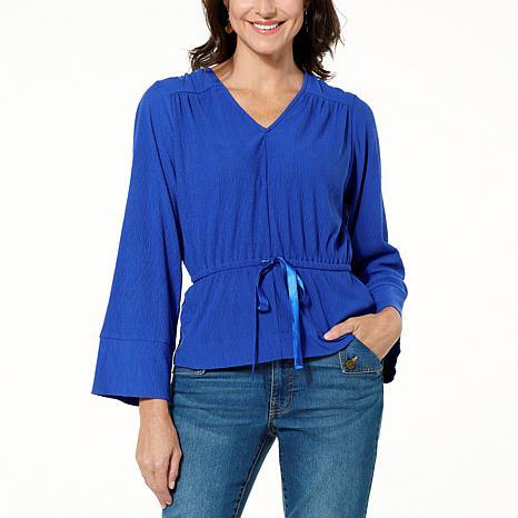 DG2 by Diane Gilman Micro Pleated Knit Top - fashioncurb