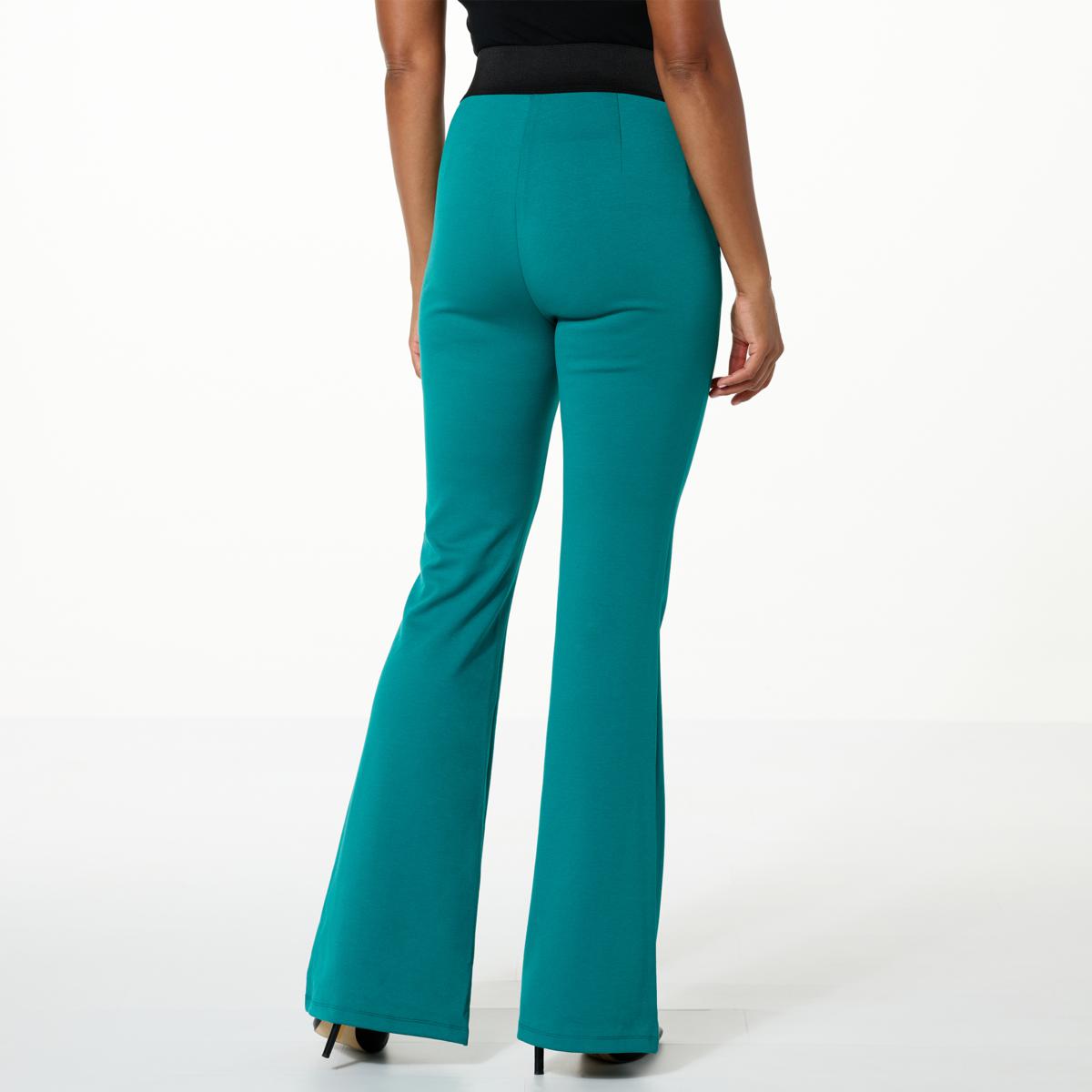 DG2 by Diane Gilman Ponte Knit Pull-On High Rise Flare Pant