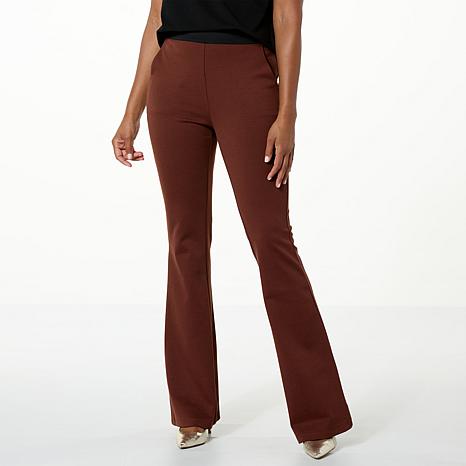 DG2 by Diane Gilman Ponte Knit Pull-On High Rise Flare Pant