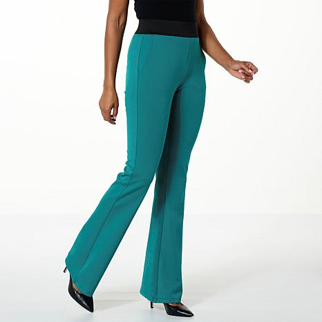 DG2 by Diane Gilman Ponte Knit Pull-On High Rise Flare Pant