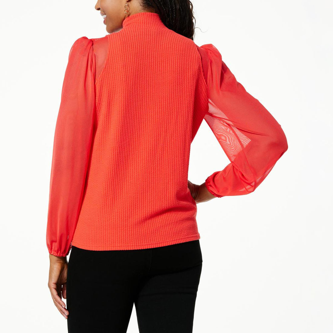DG RIBBED & MESH KNIT TOP - fashioncurb
