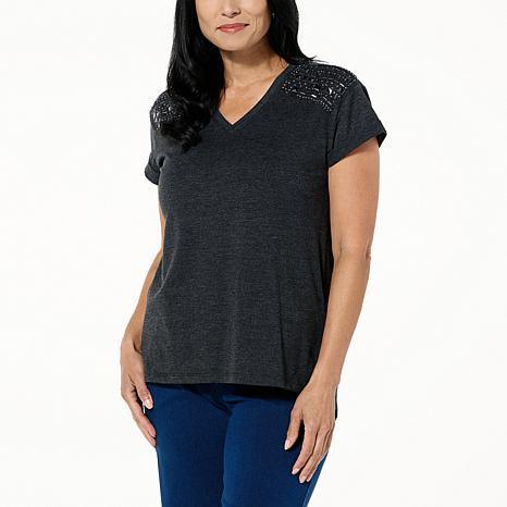 DG EMBELLISHED SHOULDER T - fashioncurb