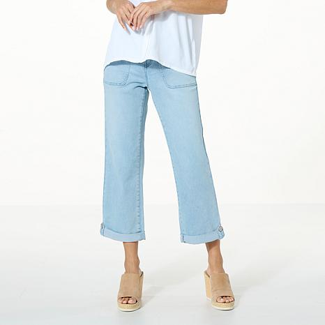 DG2 by Diane Gilman Virtual Stretch Denim Pull-On Utility Crop Jean