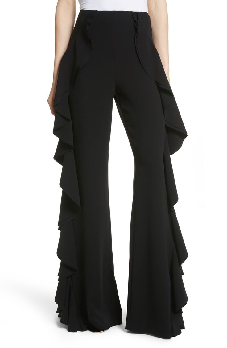 Antthony Studio Stretch Knit Ruffled Pull-On Pant