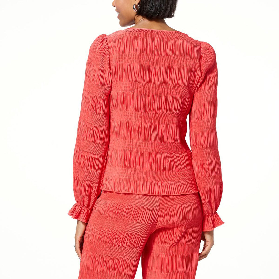 G by Giuliana Black Label Puff-Sleeve Pleated Top - fashioncurb