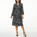 G by Giuliana Black Label Woven Crepe Wrap Dress - fashioncurb